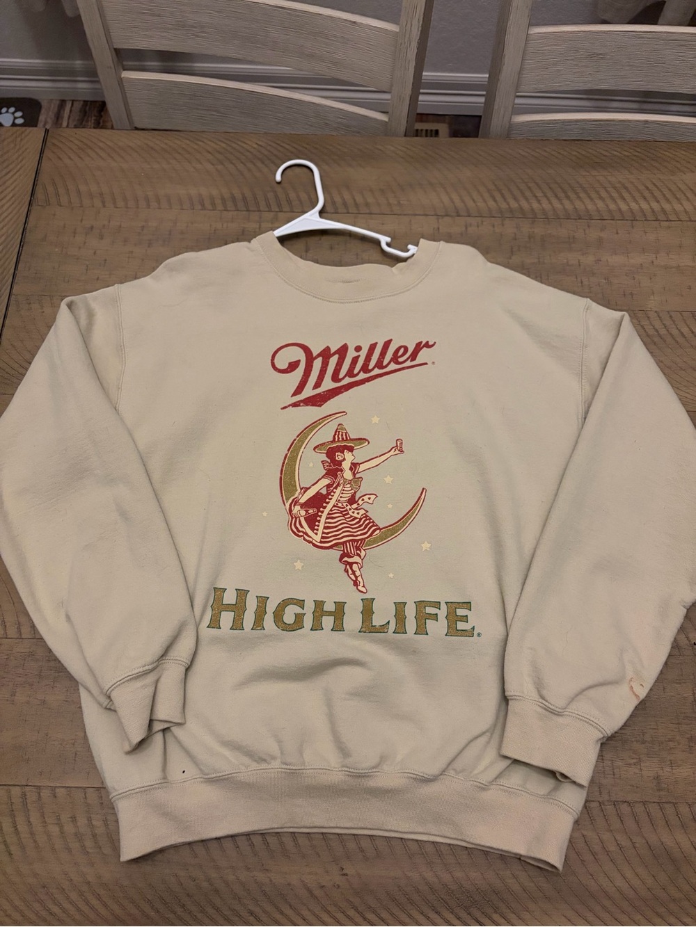 Gildan Cream Miller High Life Graphic Crewneck